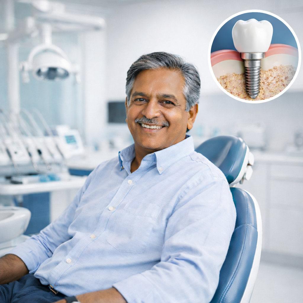 Dental implant consultation at clinic